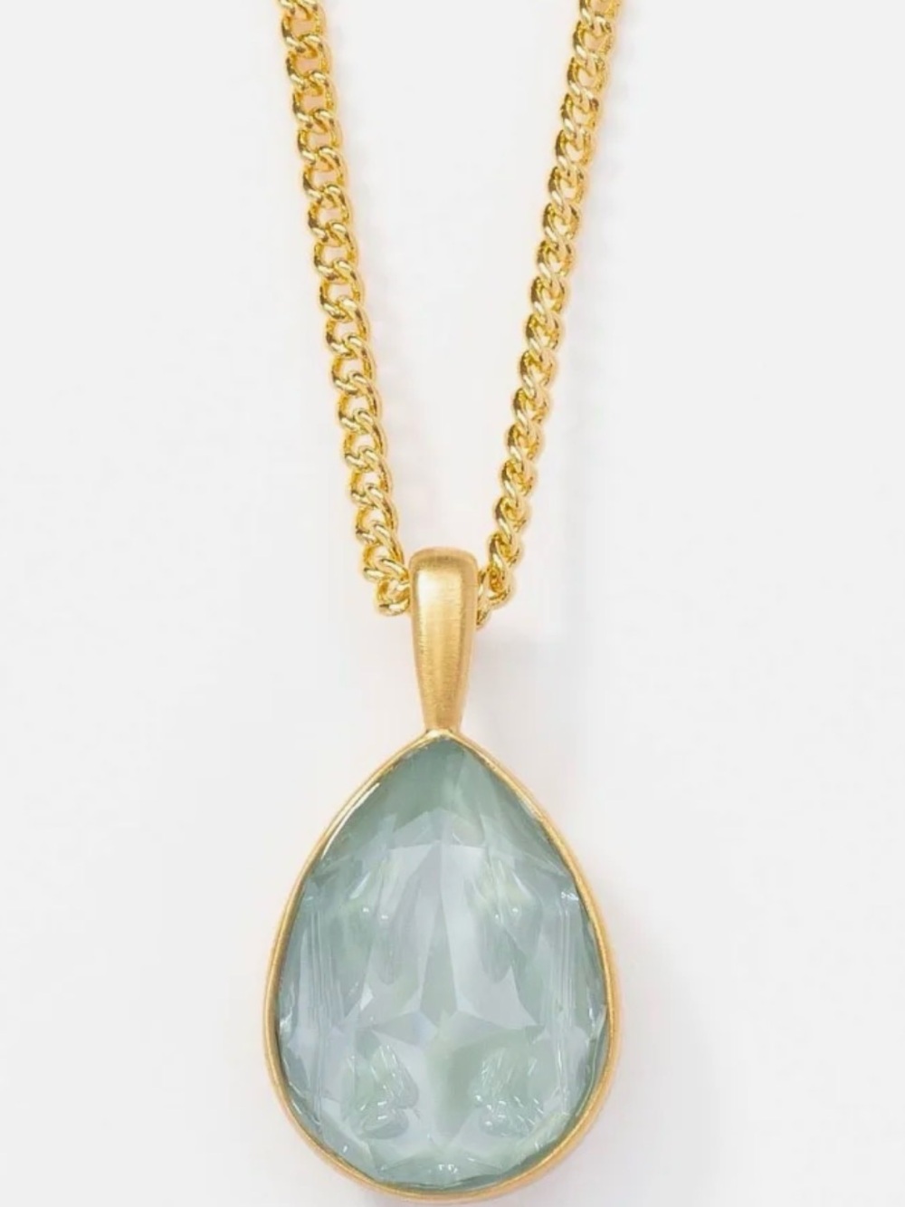 Touchstone Crystal Swarovski Agave Gold Drop Necklace.